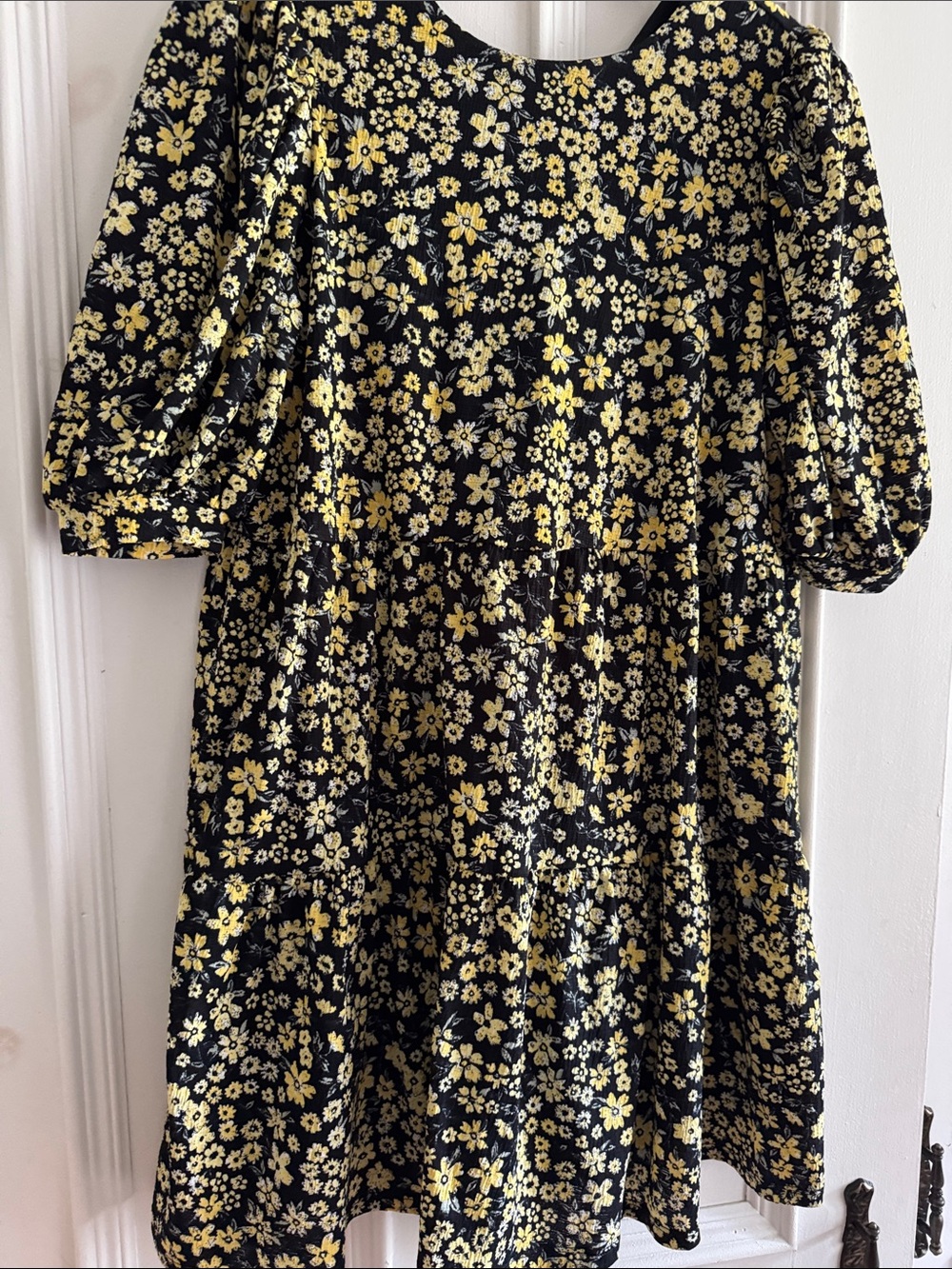 Vero Moda Black Dress with Yellow Floral Pattern